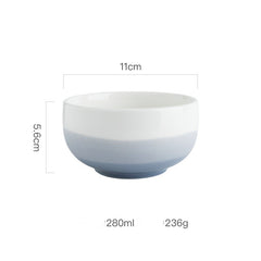 Modern Simple Ceramic Household Wash And Ink Gradual Color Soup Bowl