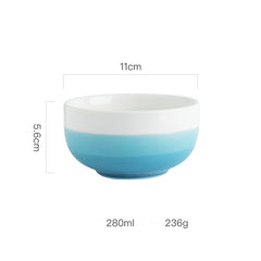 Modern Simple Ceramic Household Wash And Ink Gradual Color Soup Bowl