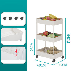 Bathroom Kitchen Mobile Trolley Debris Sorting Storage Rack