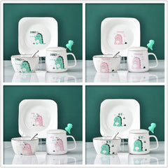 Cute Cartoon Dinosaur Ceramic Bowls And Dishes