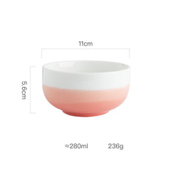 Modern Simple Ceramic Household Wash And Ink Gradual Color Soup Bowl