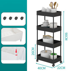Bathroom Kitchen Mobile Trolley Debris Sorting Storage Rack