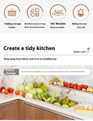 Kitchen Storage Rack Floor Folding Multi-layer Gap Vegetable Fruit Basket Storage