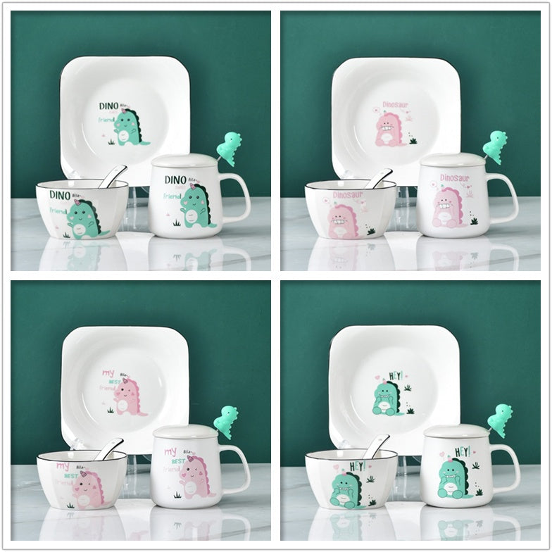 Cute Cartoon Dinosaur Ceramic Bowls And Dishes