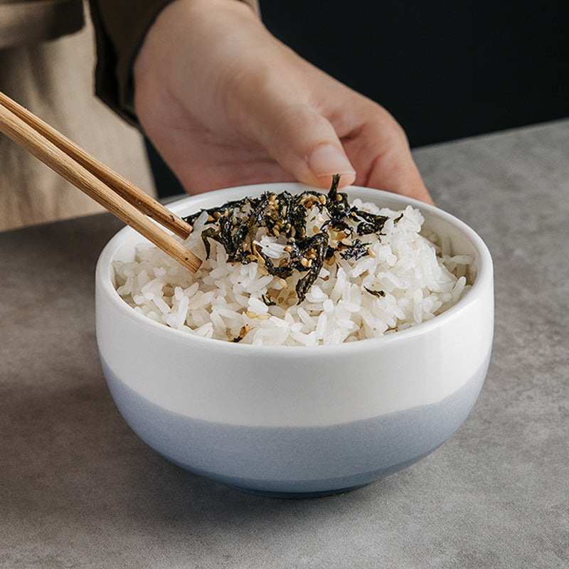 Modern Simple Ceramic Household Wash And Ink Gradual Color Soup Bowl